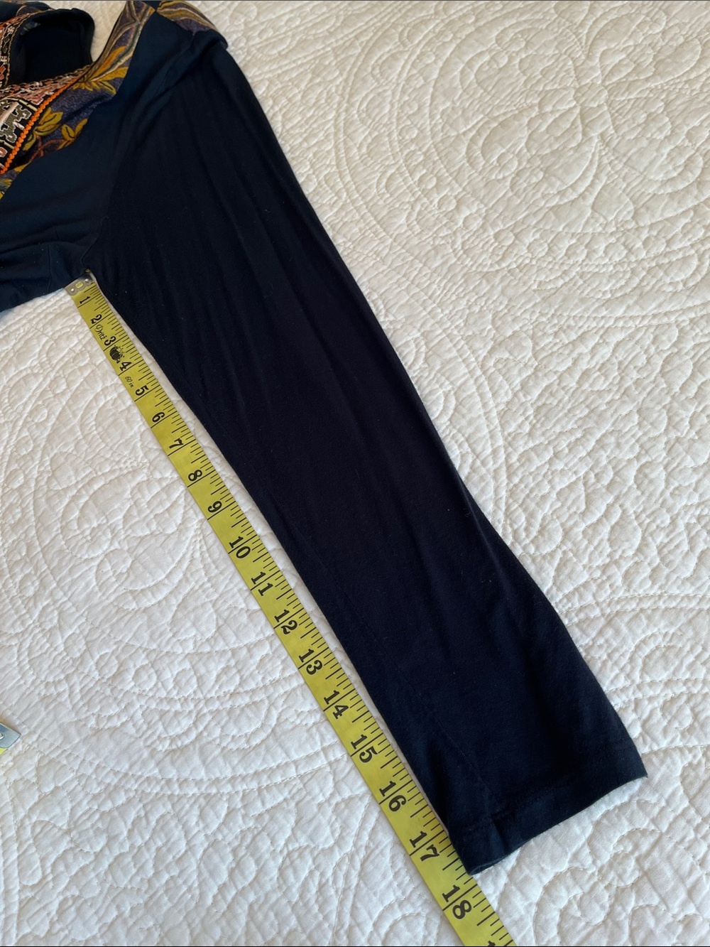 Soft Surroundings Tunic Top Embroidered Yoke Floral Women's XL Blue Multi Boho - Picture 16 of 16
